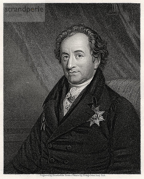 Johann Wolfgang von Goethe  deutscher Dichter  Dramatiker und Naturwissenschaftler  19. Jahrhundert. Künstler: James Posselwhite