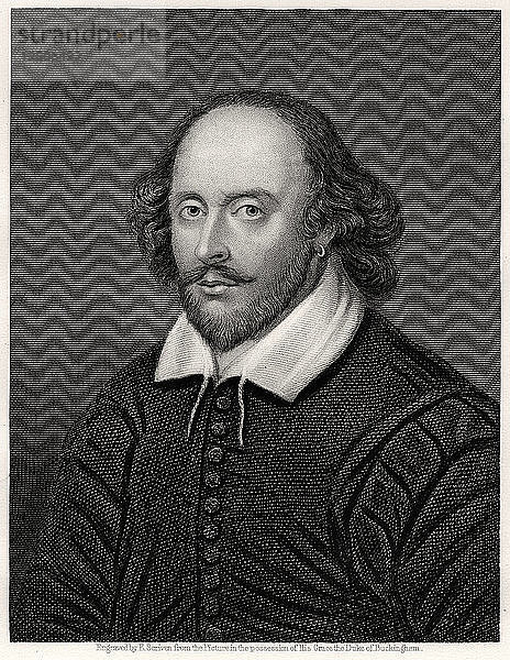 William Shakespeare  englischer Dramatiker  19. Jahrhundert. Künstler: E. Scriven
