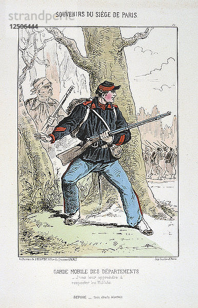 Garde Mobile des Departements  Belagerung von Paris  1870-1871. Künstler: Anon