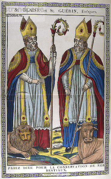 St. Blaise und St. Guerin  19. Jahrhundert. Künstler: Anon
