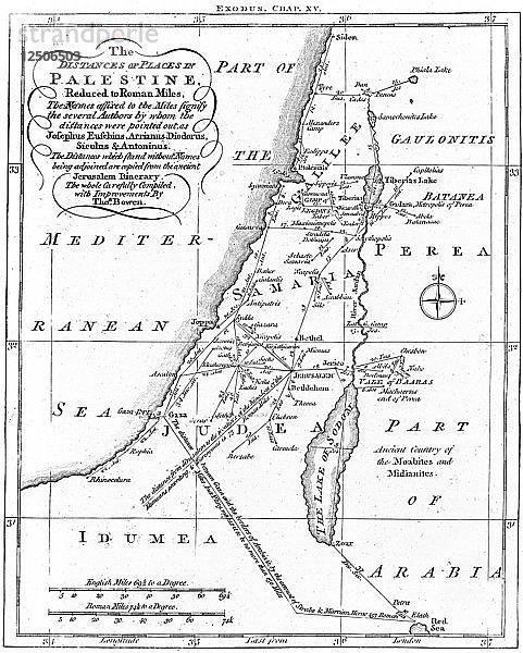 Karte von Palästina  basierend auf antiken Autoren  um 1830. Künstler: Unbekannt