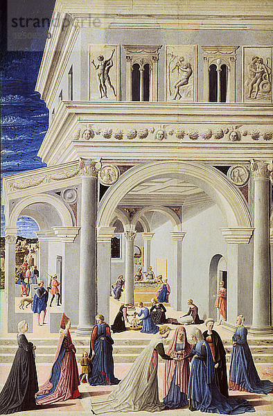 Die Geburt der Jungfrau Maria  1467. Künstler: Fra Carnevale