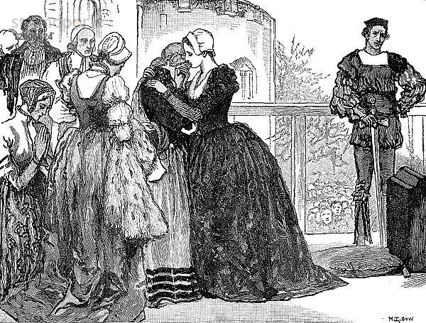 Die Hinrichtung von Anne Boleyn  1536. Künstler: Unbekannt