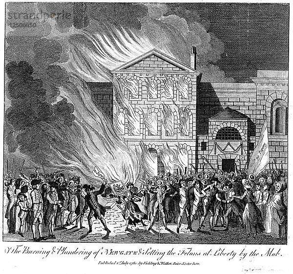 Anti-Katholische Gordon-Unruhen  London  6.-7. Juni 1780. Künstler: Unbekannt