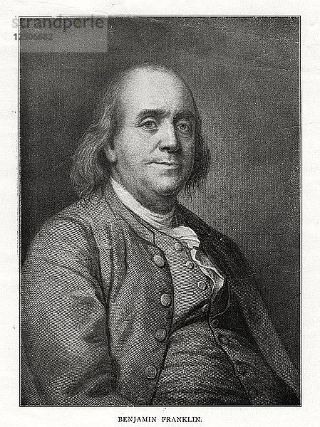 Benjamin Franklin  amerikanischer Staatsmann  Drucker und Wissenschaftler  20. Jahrhundert. Künstler: Unbekannt