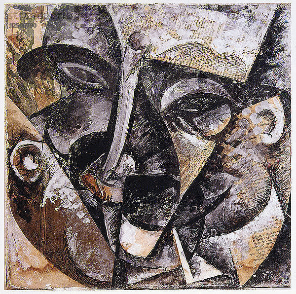 Die Dynamik eines Männerkopfes  1914. Künstler: Umberto Boccioni