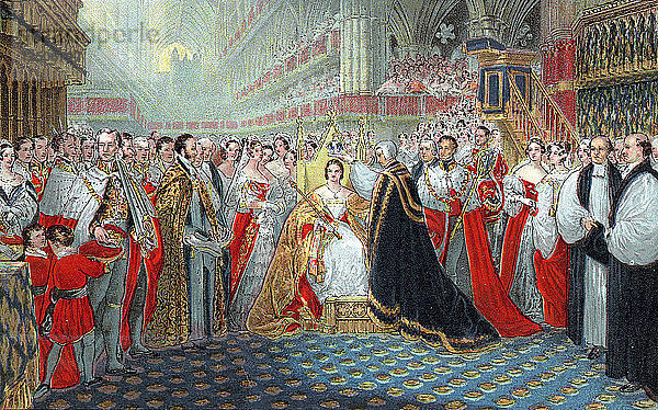Königin Victorias Krönung  1837 (1887). Künstler: Unbekannt