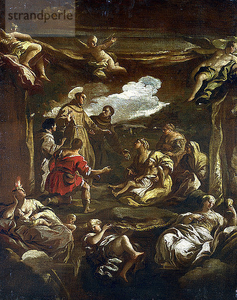 Der heilige Antonius von Padua heilt einen jungen Mann  um 1654-1705. Künstler: Luca Giordano