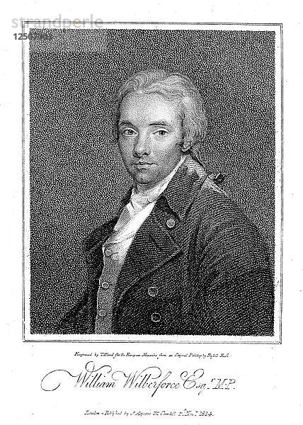 William Wilberforce  englischer Philanthrop und Anti-Sklaverei-Aktivist  1814. Künstler: Unbekannt