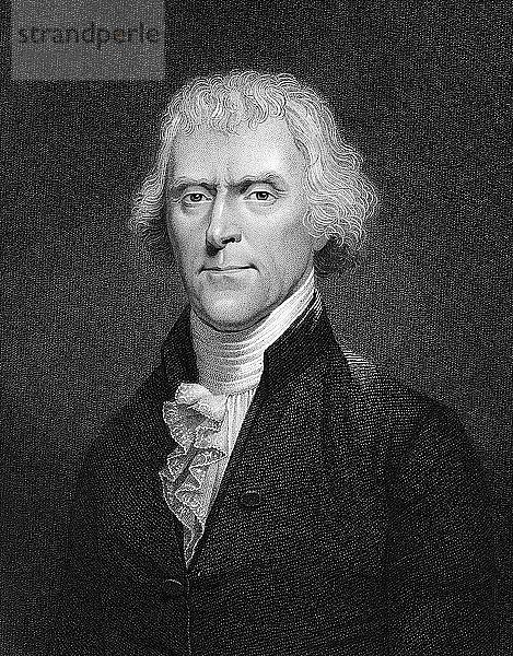 Thomas Jefferson  amerikanischer Präsident. Künstler: Unbekannt