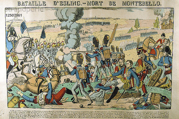 Schlacht bei Essling - Tod von Montebello  21. Mai 1809  (um 1835). Künstler: Francois Georgin