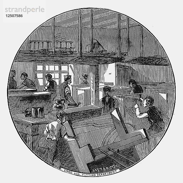 Gehäuse- und Beschlagsabteilung  Chappell & Companys Klavierwerk  Belmont Street  Chalk  London  1870. Künstler: Unbekannt