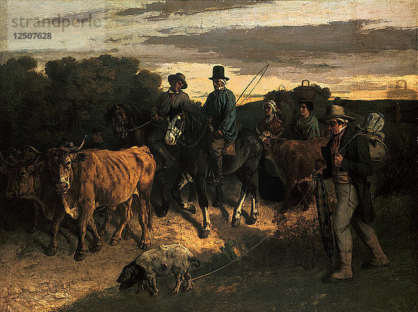 Die Bauern von Flagey (Les Paysans de Flagey)  1855. Künstler: Gustave Courbet