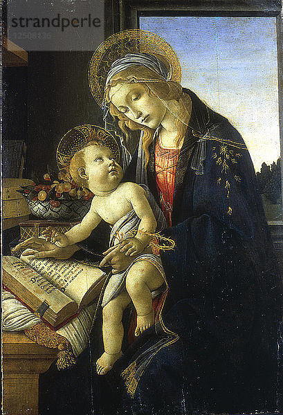 Madonna mit Kind (Madonna des Buches)  1483. Künstler: Sandro Botticelli