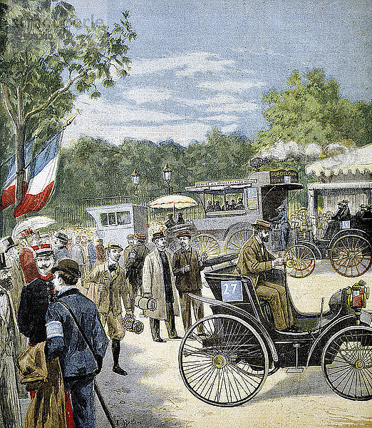 Automobil-Zuverlässigkeitstest zwischen Paris und Rouen  gesponsert von Le Petit Journal  1894. Künstler: Unbekannt