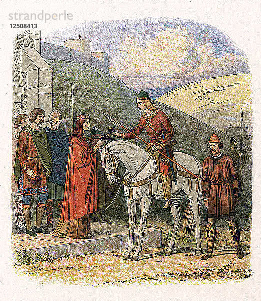 Edward der Märtyrer  englischer König des 10. Jahrhunderts  um 1860. Künstler: Unbekannt
