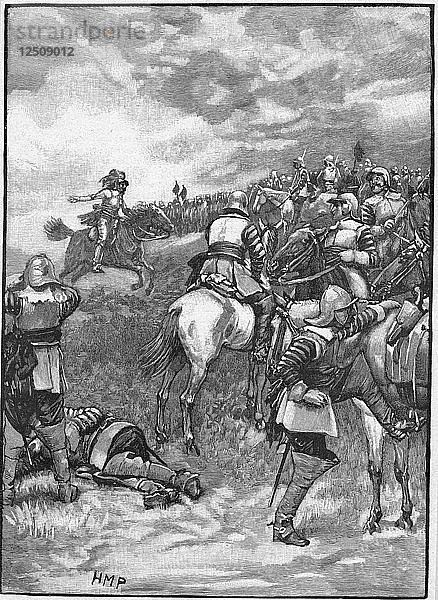 Englische Bürgerkriege: Schlacht von Naseby  Northamptonshire  14. Juni 1645. Künstler: Unbekannt
