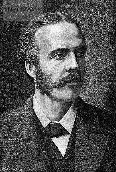 Arthur James Balfour (1848-1930)  in Schottland geborener britischer Staatsmann und Philosoph  1892. Künstler: Unbekannt