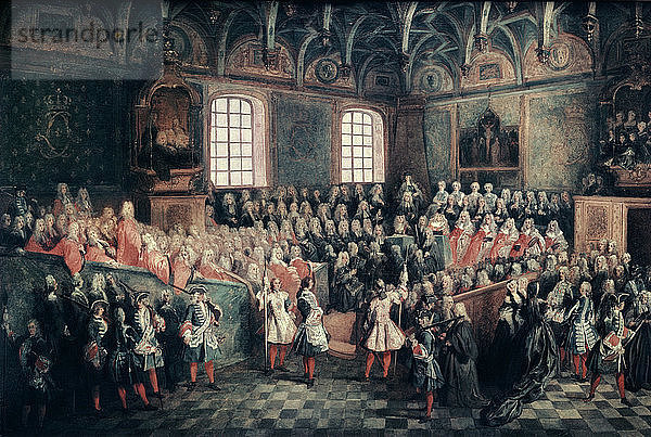 Der Sitz der Justiz im Parlement von Paris  1723. Künstler: Nicolas Lancret