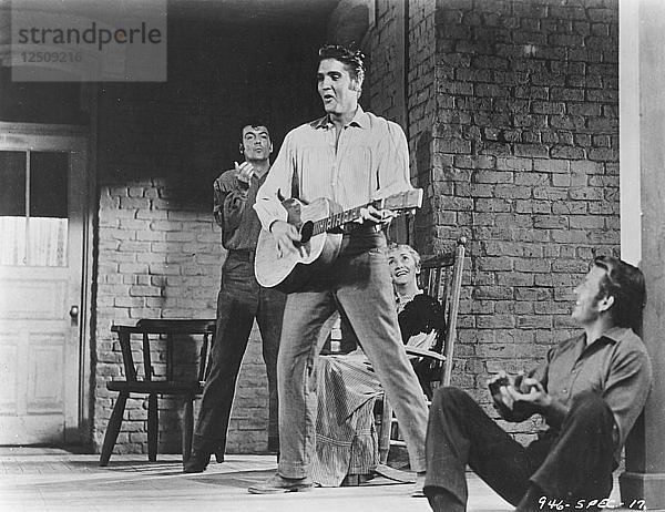 Elvis Presley  amerikanischer Sänger und Schauspieler  1956. Künstler: Unbekannt