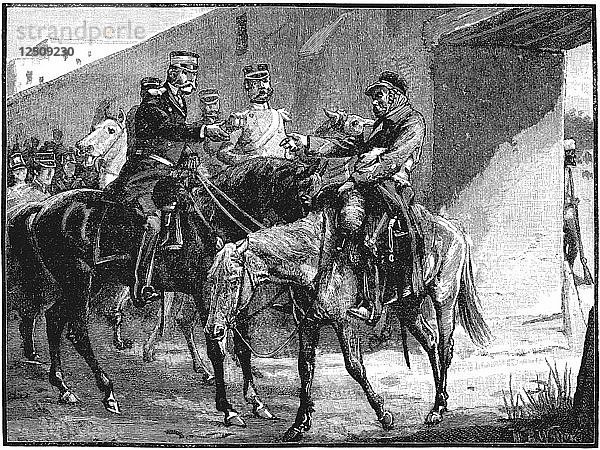 Dr. Brydon bei der Ankunft in Jelalabad mit der Nachricht vom Tod der Briten  Erster Anglo-Afghanischer Krieg  1842  (um 1885). Künstler: Unbekannt