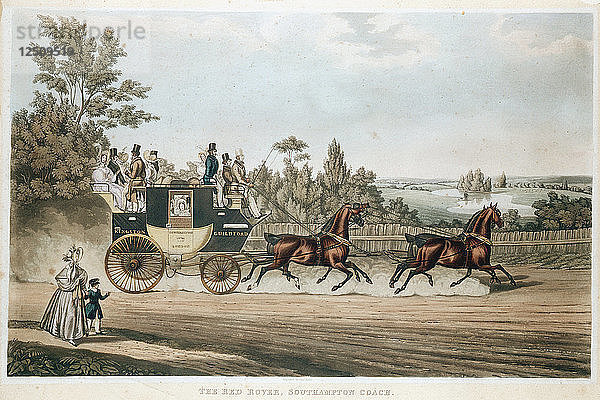 Der rote Rover  Southampton Coach  um 1815. Künstler: Unbekannt