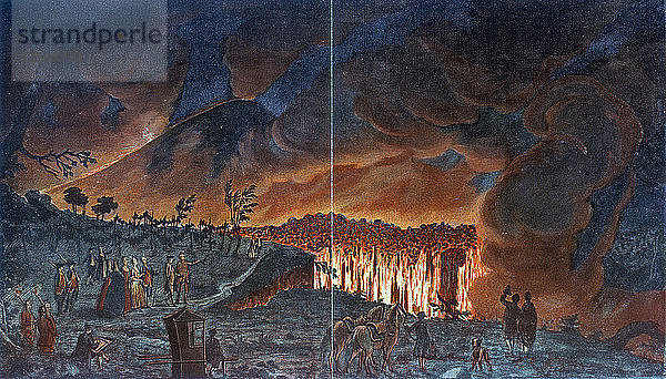 Ausbruch des Vesuvs  1776. Künstler: Unbekannt