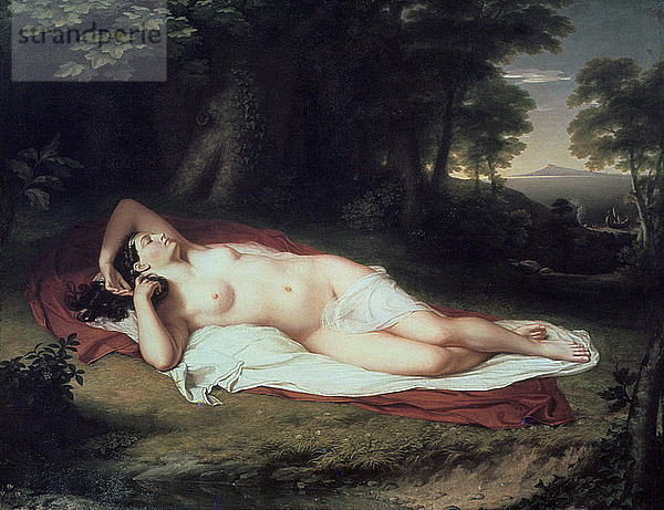 Die schlafende Ariadne auf der Insel Naxos  1809-1814. Künstler: John Vanderlyn