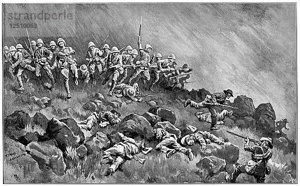 Überfall auf den Wagon Hill  2. Burenkrieg  6. Januar 1900. Künstler: Unbekannt