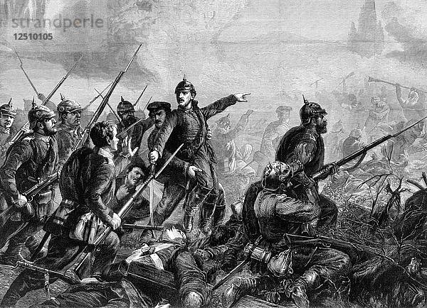 Preußische Infanterie beim Angriff  Deutsch-Französischer Krieg  1870. Künstler: Unbekannt