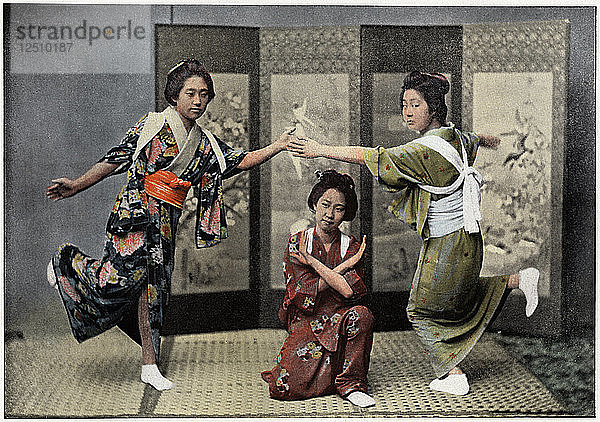 Ein Familientanz in Japan  um 1890. Künstler: Charles Gillot