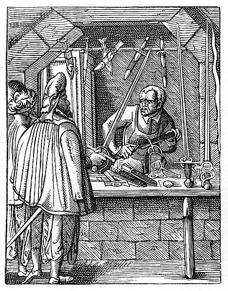 Schwertmacher  ca. 1559-1591. Künstler: Jost Amman