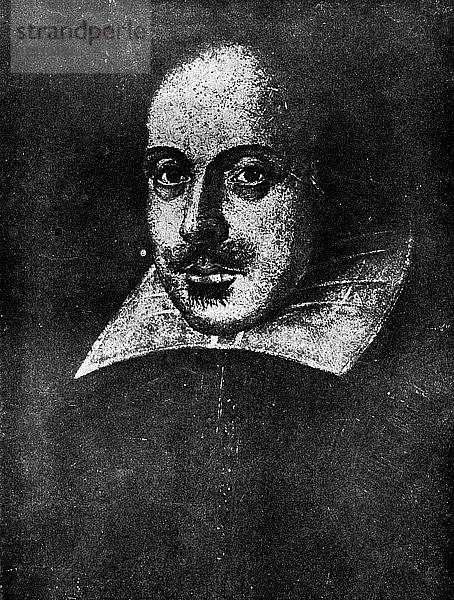 William Shakespeare  englischer Dramatiker  19. Jahrhundert. Künstler: Unbekannt