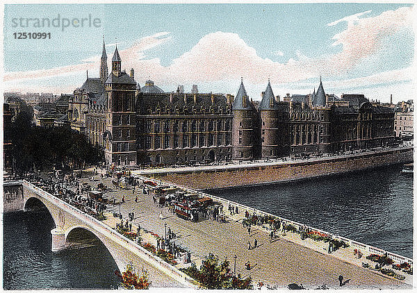 Die Conciergerie und der Pont Neuf  Paris  um 1900. Künstler: Unbekannt