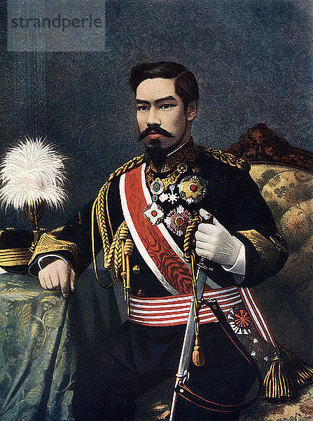 Kaiser Meiji von Japan  Ende des 19. - Anfang des 20. Jahrhunderts. Künstler: Unbekannt