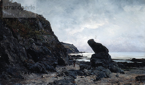 An den Felsen bei Ebbe  1878. Künstler: Emmanuel Lansyer