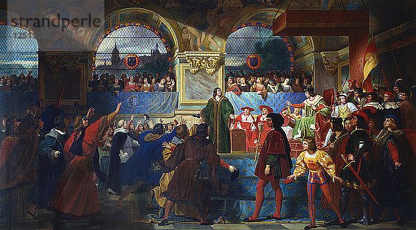 Ludwig XII.  der bei den Generalstaaten von Tours zum Vater des Volkes ausgerufen wird  1506  um 1819-c1861. Künstler: Jean Louis Bezard