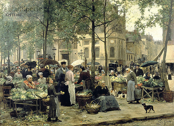 Le Carreau des Halles  Paris  1880. Künstler: Gilbert Victor Gabriel