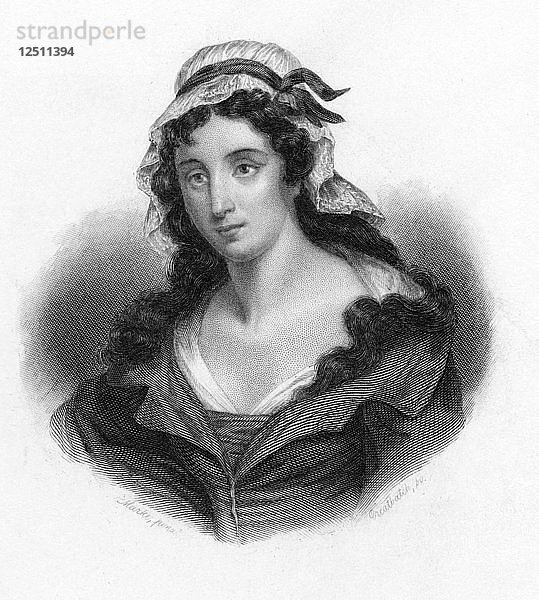 Charlotte Corday  Mörderin des französischen Revolutionärs Jean-Paul Marat  1793. Künstler: Unbekannt