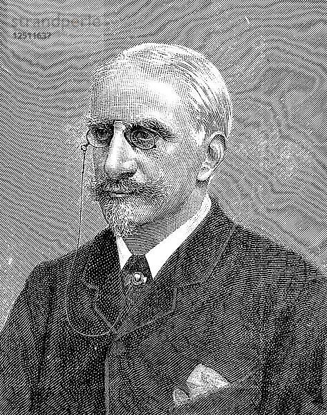 Arthur Arnold (1833-1902)  britischer Vermessungsingenieur  Landvermittler und radikaler Politiker  1896. Künstler: Unbekannt