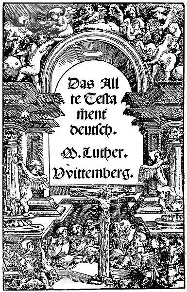 Titelblatt von Luthers Übersetzung des Alten Testaments  1534. Künstler: Unbekannt