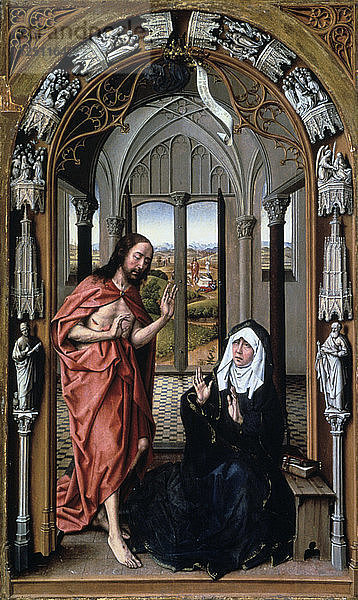 Christus  der seiner Mutter erscheint  um 1440. Künstler: Rogier Van der Weyden