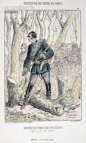 Officier du Corps des Forestiers  Belagerung von Paris  Französisch-Preußischer Krieg  1870-1871. Künstler: Anon