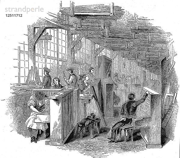 Broadwoods Klavierfabrik  Horseferry Road  Westminster  London  1842. Künstler: Unbekannt