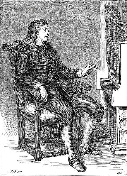 John Milton (1608-1674)  englischer Dichter  1870. Künstler: Unbekannt