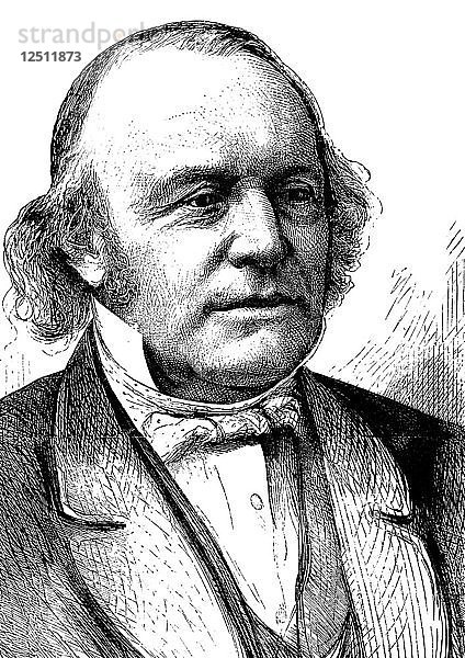 Louis Agassiz (1807-1873)  in der Schweiz geborener amerikanischer Naturforscher und Glaziologe  1874. Künstler: Unbekannt