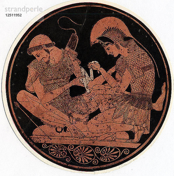 Achilles verbindet die Wunde von Patroklos  um 1900. Künstler: Unbekannt