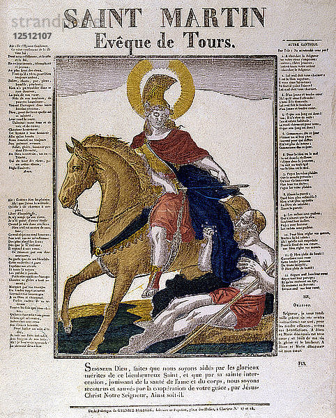 Der heilige Martin von Tours  4. Jahrhundert (19. Jahrhundert). Künstler: Anon