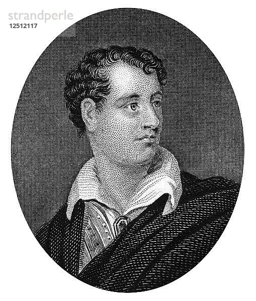 George Gordon Byron  anglo-schottischer Dichter und führende Persönlichkeit der Romantik  (1877). Künstler: Unbekannt