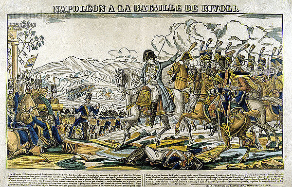 Napoleon in der Schlacht von Rivoli  14. Januar 1797. Künstler: Unbekannt